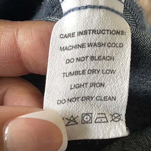 Women's XXL Denim Midi Dress Modest Country Western Short Sleeve Pockets Boho - Picture 12 of 12